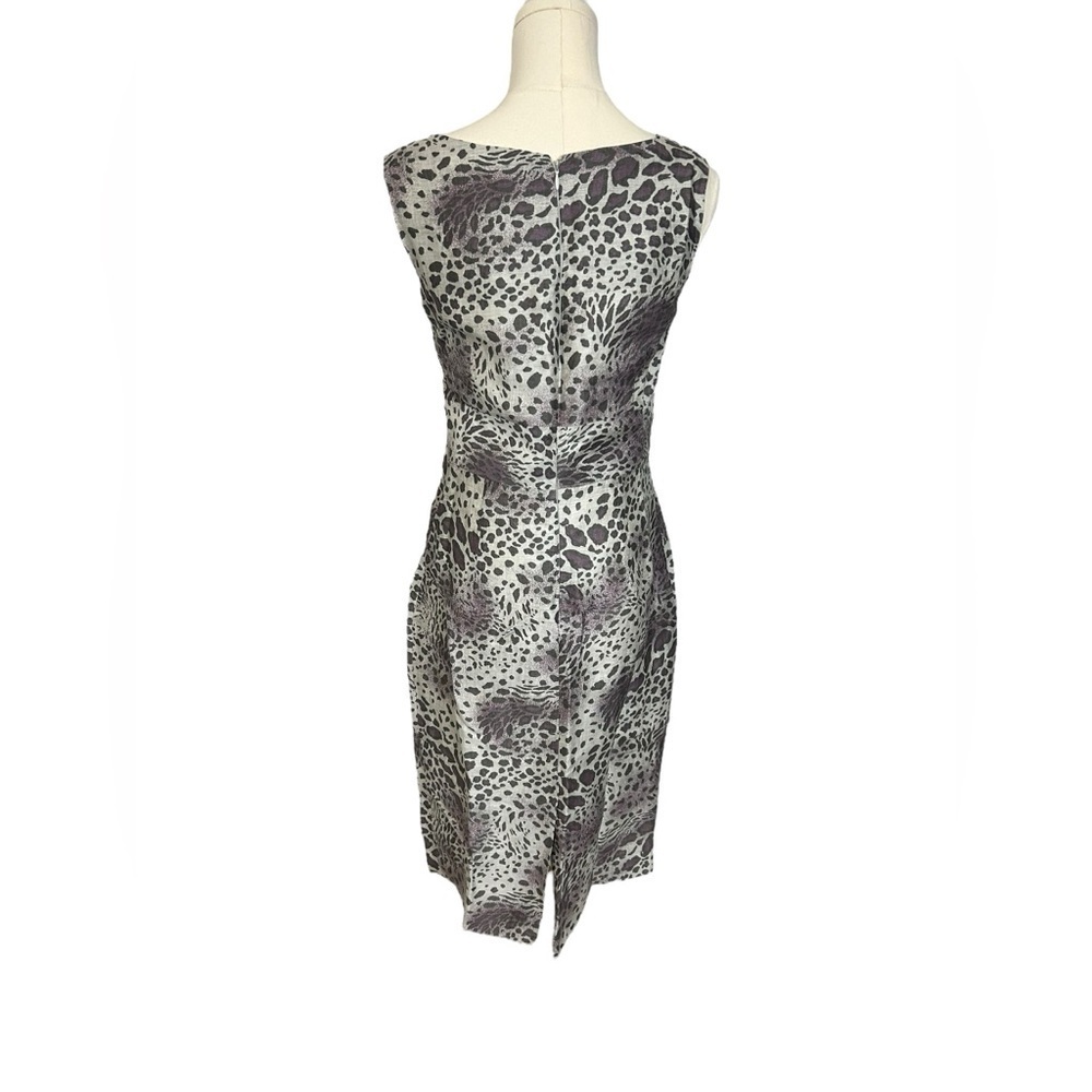 Santorelli Linen Blend Animal Print Sheath Pencil Dress Vacation Size 6 - Picture 5 of 12